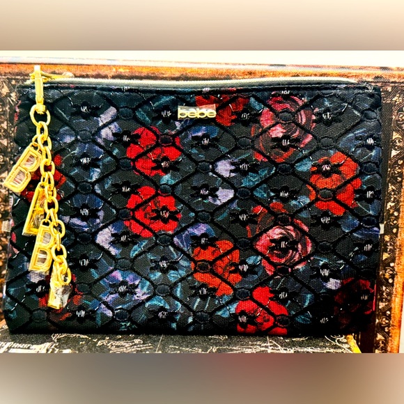 NWOT BEBE Cosmetics Pouch & Bag Charm - Picture 1 of 7